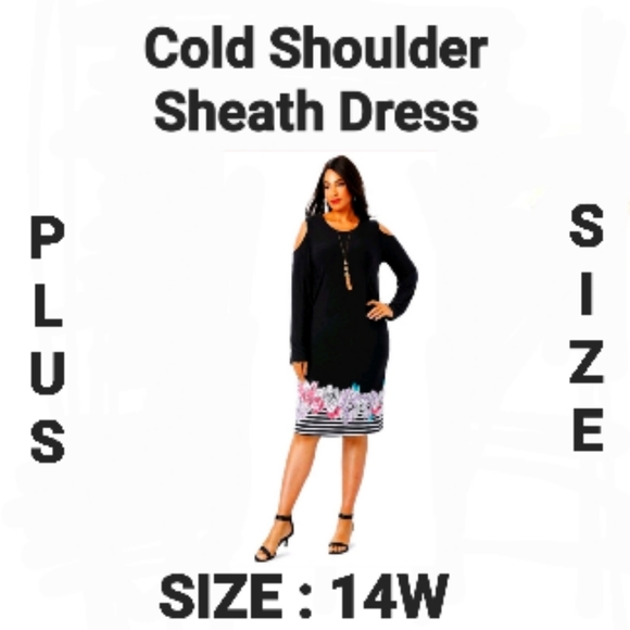 Jessica London Dresses & Skirts - Cold Shoulder Plus Size Sheath Dress